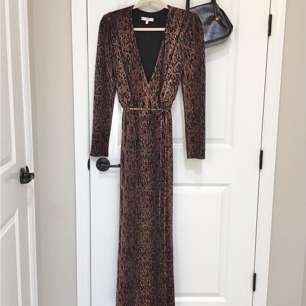 Wayf Tiana Animal Print Wrap Dress Size S, LIKE NEW
